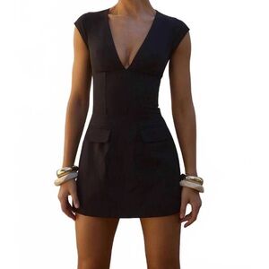 Elegant Black V-Neck Dress